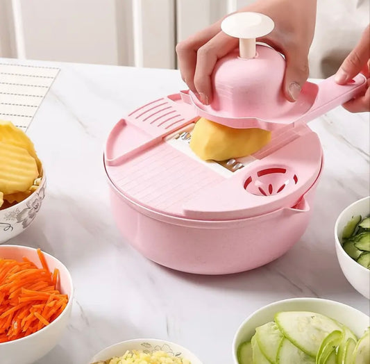 12-In-1 Multi-Functional Vegetable Chopper Carrots Potatoes Manually Cut Shred Slicer Radish Grater