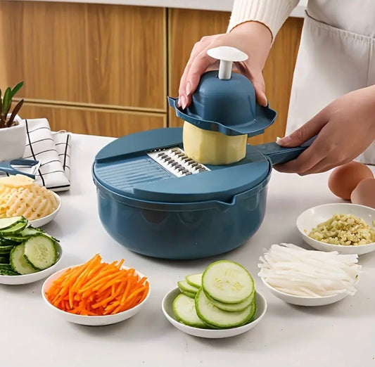 12-In-1 Multi-Functional Vegetable Chopper Carrots Potatoes Manually Cut Shred Slicer Radish Grater